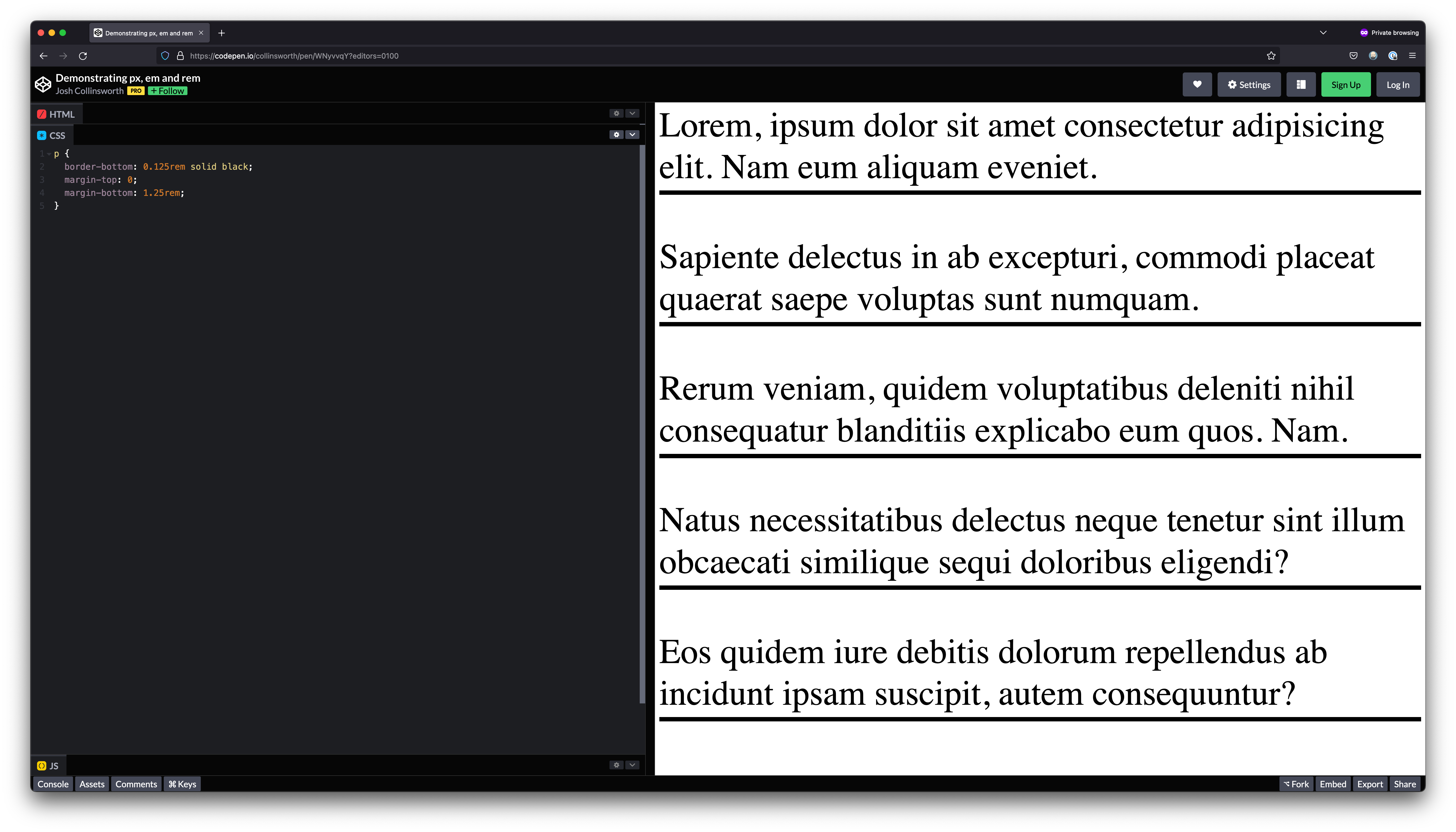 When using em or rem units instead of px, borders and margins scale up proportionally with the text.